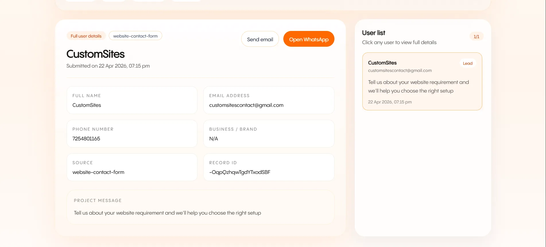 Built-in admin dashboard