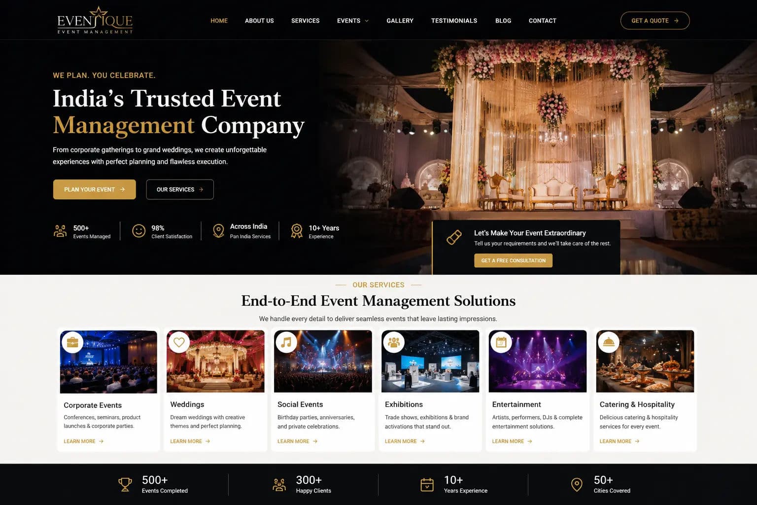 Event Management Company Website Design in India: Win More Corporate and Wedding Events