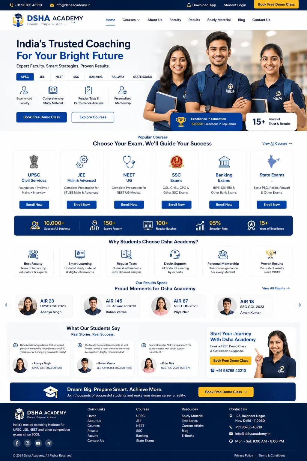 Coaching Institute Website Design in India: Features That Help You Get More Students for UPSC, JEE, NEET and Other Exams